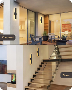 Hiện đại <span class=keywords><strong>Led</strong></span> Ngoài Trời Đèn tường thay đổi độ sáng màu đen ngoài trời Tường Đèn treo tường IP65 bên ngoài bức tường ánh sáng cho lối vào hành lang nhà để xe hiên - Product Image 4