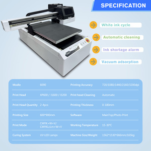Impresora UV de Cama Plana Dual XP600 I3200 6090, Máquina Automática para Pequeñas Empresas, para Acrílico, Vidrio, Metal, Carcasas de Teléfono, Cuero y Materiales Flexibles - Product Image 2