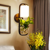 Appliques murales LED au design nordique moderne, élégantes pour chambre à coucher, avec abat-jour en verre et support d'éclairage intérieur pour plantes