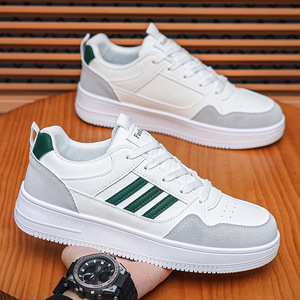 Sneakers Bianche Estive 2025 da <span class=keywords><strong>Uomo</strong></span>, <span class=keywords><strong>Scarpe</strong></span> Sportive Versatili per Giovani, Nuova Tendenza Casual, Allacciate, in Mesh Morbido e alla Moda - Product Image 2