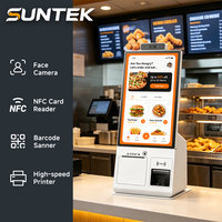 Caja Registradora TPV de Metal de 15.6 Pulgadas, Kiosco de Autoservicio con Impresora de Recibos de 80 mm para Restaurantes McDonald's, KFC y QSR