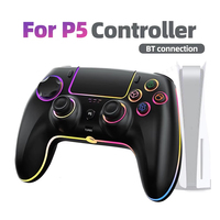 Control inalámbrico para juegos X SZ 5005B para P5, gamepad BT con giroscopio de 6 ejes, vibración dual, botones traseros, panel táctil, luz RGB, 1500 mAh