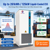 Système de stockage d'énergie intelligent (ESS) industriel et commercial 100 kWh 261 kWh, alimentation extérieure 125 kW 250 kW avec PCS refroidi par liquide