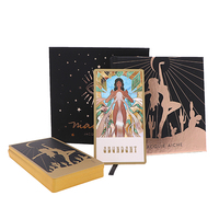 Créez votre propre design magnifique personnalisé, signification astrologique classique, bordure dorée, 78 cartes de tarot, boîte avec brochure