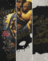 Kaos oblong pria 100% katun, custom print OEM ODM, model longgar, vintage, distressed, tanpa lengan, berdetail rivet dan hiasan Yesus.