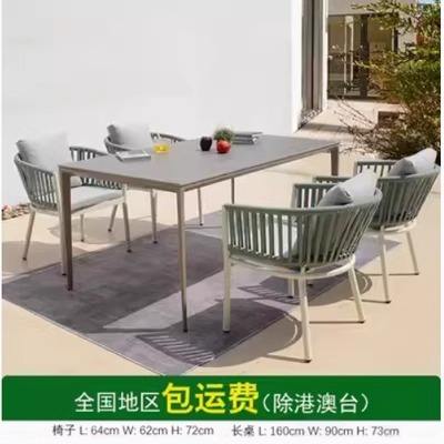 4 sillas, mesa de 160-90cm de largo hecha de losa de piedra