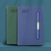 Agenda 2027 en cuir PU thermocollé avec porte-stylo, format A5, pour l'organisation quotidienne professionnelle et personnelle