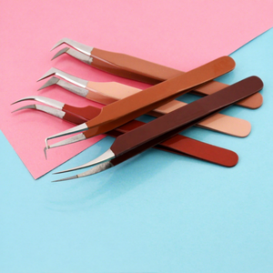 Pinzas para pestañas con punta de fibra de primera calidad, juego de pinzas para extensión de pestañas, pinzas profesionales para pestañas, herramientas aplicadoras de mega volumen - Product Image 1