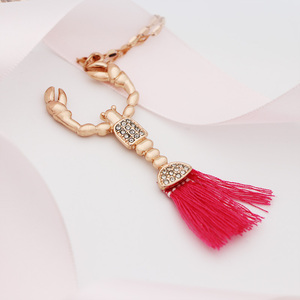 V & R schmuck Messing Legierung Rose Gold Überzogene Halskette Nette Skorpion Quaste Anhänger Halskette für Frauen - Product Image 5