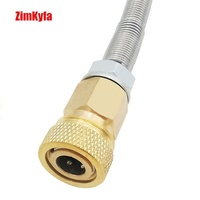 Tuyau de remplissage haute pression pour stations de remplissage à ressort, connecteur rapide 8 mm, raccords en acier inoxydable, pompe manuelle noire 50 cm, entrée M10