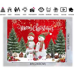 Bannière pliable en papier style rétro Père Noël avec impression numérique pour fêtes de Noël et anniversaires – Fournitures de fête joyeuses - Product Image 3