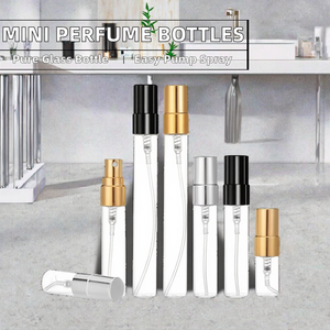 IPanda Factory Price Wholesale Clear Cheap 2ml 3ml <b>5ml</b> 10ml Mini Refillable <b>Perfume</b> Glass <b>Bottles</b> Gold-Stamping Pump Sprayer - Product Image 2