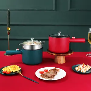 Factory Hot Selling Green Red Kitchen Smart Cooker Mini 1-2 Person Nonstick Hot Pot Sauce Pan Electric Cooking Pot