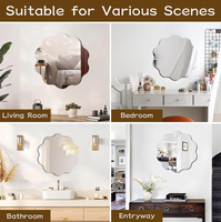 Miroir mural rond en acrylique auto-adhésif, minimaliste, sans cadre, décoratif, personnalisable pour la maison, le salon, la chambre à coucher, la salle de bain