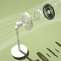Ventilateur sur pied télescopique pliable, sans fil, portable, rechargeable, à piles, 2200 mAh, oscillant, avec télécommande