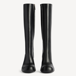 <span class=keywords><strong>Bottes</strong></span> élégantes à bout bulle et talon aiguille en cuir véritable, <span class=keywords><strong>bottes</strong></span> <span class=keywords><strong>hautes</strong></span> à talon fin pour femmes, vente en gros OEM ODM - Product Image 3