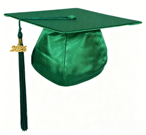 Chapeau <span class=keywords><strong>de</strong></span> graduation personnalisé OEM brillant avec pompon, 100 % polyester, unisexe, diverses couleurs, chapeau académique carré pour lycée - Product Image 1