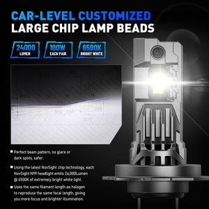 Ampoule de phare LED Novsight N99 <span class=keywords><strong>Mini</strong></span> sans fil 100W 24000LM 6500K pour phare de voiture, lampes à diodes automobiles H7 LED 12V - Product Image 3