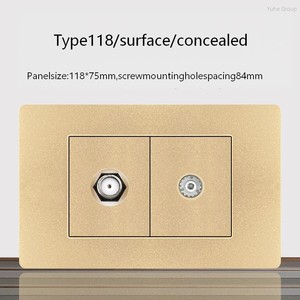 Interrupteur mural moderne, prise murale, prise TV et prise informatique pour maison, bureau, hôtel - Product Image 5