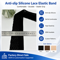 Bande de dentelle élastique en silicone antidérapante OEM pour bretelles de soutien-gorge, lingerie et vêtements