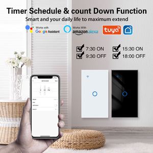 UBARO Smart Life WiFi Smart <span class=keywords><strong>Switch</strong></span> 1 <span class=keywords><strong>Gang</strong></span> 1 Arah ABS 240V 10A Saklar Sentuh Tidak Memerlukan Kabel Netral Alexa Google Home - Product Image 3