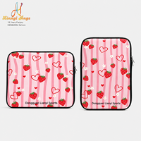 Sarung Laptop Neoprena Lucu Custom Pabrik dengan Pola Stroberi, Cetak OEM, Tas Laptop untuk Sekolah dan Kegunaan Sehari-hari