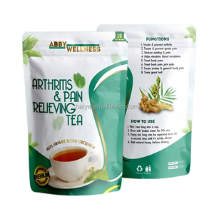 Sachets d'emballage de thé en aluminium imprimés sur mesure, réutilisables, résistants à l'humidité, pour poudre de thé vert, type stand-up - Product Image 1