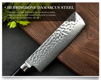 Ensemble de couteaux de chef Damas en acier VG10, lames martelées avec design artisanal et manche en bois d'ébène, couteaux de cuisine écologiques