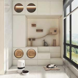 Meuble de lavage intelligent en PVC étanche au design moderne 2026 pour hôtel/appartement/villa – Solution de rangement pour machine à laver - Product Image 1