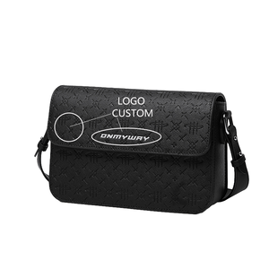 Personalizado YIKU hombres Vintage moda estilo Sac Tendance mensajero hombro bandolera lujo PU cuero negro letra patrón - Product Image 4