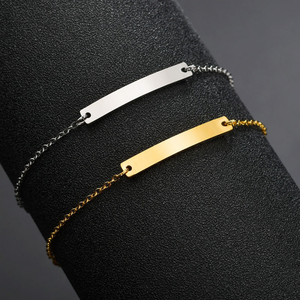 Commercio all'ingrosso impermeabile Non appannato gioielli per bambini in acciaio inox cuore Charm Bar in bianco personalizzato incidere <span class=keywords><strong>bracciale</strong></span> per bambini - Product Image 4