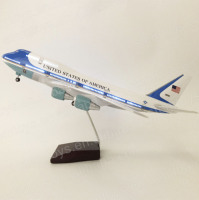 Modèle d'avion en résine ABS 1:150 United of America Air Force One 47CM avec éclairage LED et boîte cadeau pour collection