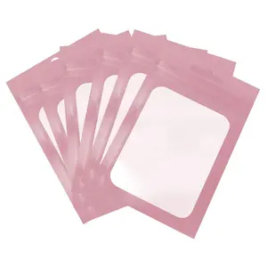 2.8x4 Inch Matte Pink Mylar Bags Child-Resistant Aluminum Foil Packaging Plastic Bag 0.7oz Tea Dried Fruit Jerky Storage
