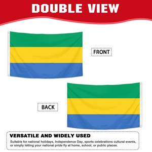 Banderas Nacionales Personalizadas al por Mayor, Bandera del Gabón de 90x150cm, Verde, Amarillo y Azul, Drapeau Personalizado, Poliéster 100D para Eventos - Product Image 3