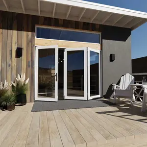 Zeitgenössisches Design Außenerbalkon tür schalldichte Aluminium glas zweiflügelige Terrassentür