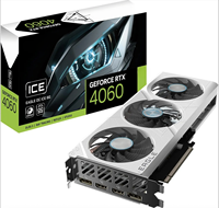 Model Kartu Grafis RTX 4060 EAGLE OC ICE dengan Desain Memori 192 Bit, Kipas Pendingin Putih, dan Layar Desktop 8GB
