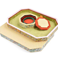 Étui de présentation de bijoux de style palais, boîte de rangement de bijoux antique et emballage élégant pour collier et bague