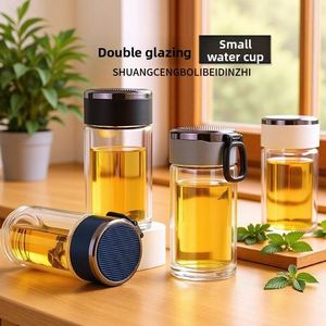 Taza de Vidrio de Doble Pared de Borosilicato, Libre de Plomo, de Alta Calidad, con Tapa, Nuevo Diseño Estético, Taza para Agua para el Hogar, Venta al por Mayor - Product Image 3