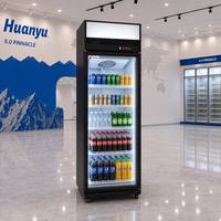 Réfrigérateur vertical commercial pour boissons avec porte vitrée, certifié CE, économe en énergie, personnalisable