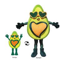 Costume de mascotte adulte unisexe personnalisé, personnage de dessin animé végétal vert, costume de mascotte en peluche avec logo pour Mardi Gras, fête d'Halloween