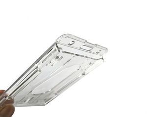 High Quality <b>Polycarbonate</b> Id Badge Hard <b>Plastic</b> Pc 2 Slots Crystal Clear Transparent Working Card Holder - Product Image 5