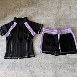 Abbigliamento <span class=keywords><strong>Donna</strong></span> con Logo Personalizzato, Giacca <span class=keywords><strong>Senza</strong></span> <span class=keywords><strong>Maniche</strong></span> con Zip e Pantaloncini, Set da 2 Pezzi per Palestra, Allenamento, Casual, Set Lounge per <span class=keywords><strong>Donna</strong></span> - Product Image 6