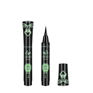 Özel etiket Mini Ultra ince su geçirmez kahverengi Noir göz Eyeliner konteyner siyah renk mat sıvı jel Eyeliner kalem kalem