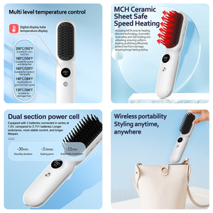 <span class=keywords><strong>Cepillo</strong></span> <span class=keywords><strong>El</strong></span>éctrico Profesional OEM de Plasma para Cabello y Barba, Portátil, Inalámbrico, con Calentamiento MCH Tipo C para Viajes - Product Image 3