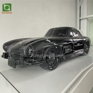 ศิลปะหัตถกรรมในร่มขนาดเล็กรูปปั้นรถยนต์หินอ่อนสีดำรูปปั้นหินนามธรรม - Product Image 4