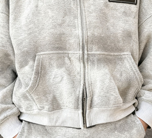 Tùy Chỉnh Sang Trọng Quá Khổ Của Nam Giới Sweatpants Hoodie Set Rửa Thẳng Thời Trang Phố Bộ Đồ Thể Thao In Mùa Đông Tùy Chỉnh Crop Jogger Ngăn Xếp - Product Image 2