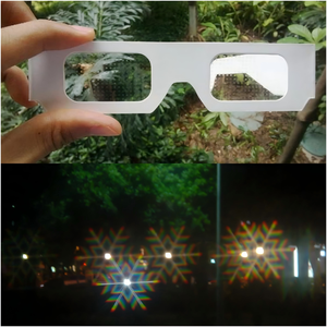 Occhiali di diffrazione in <span class=keywords><strong>carta</strong></span> 13500 linee, serie spirale, cuore, fiocco di neve, Natale e altri modelli olografici - Product Image 4