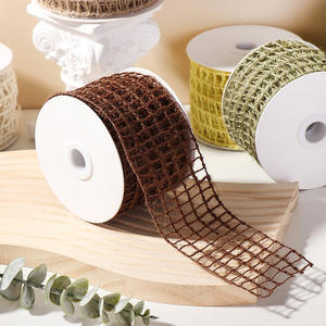 Nastro di tela in maglia eco-friendly rotolo fai da te nastro artigianale per la festa di natale casa <span class=keywords><strong>Deco</strong></span> e corona di arco avvolgente per le ragazze - Product Image 4