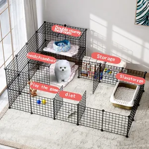 Sofly New Arrival Manufacture wholesale solid Storage function pet cage assemble pet cage panels pet pen gate