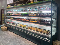 Réfrigérateur de présentation grande capacité à branchement direct pour supermarché, idéal pour produits frais, lait et boissons